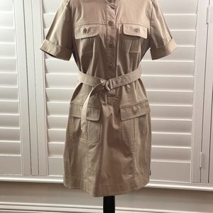 Trina Turk Tan Mini Polo Dress with Belted Waist